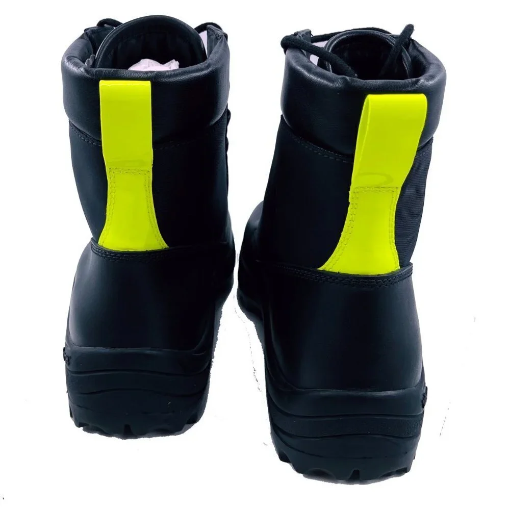 MCM Men's Black Leather Reflective Patch Boots w/Yellow Pull MEX 9AMM83 BK sz 41